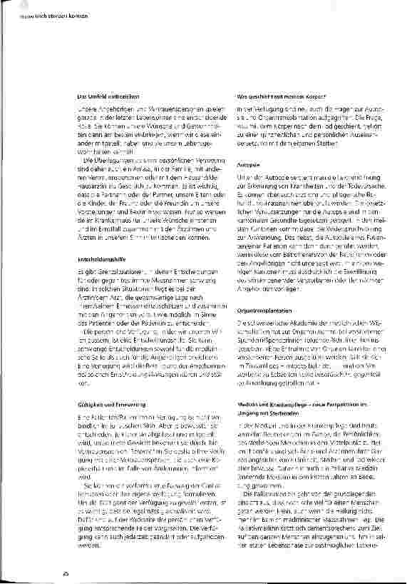 Vorschauseite 2: Menschlich sterben können Gedanken, Anregungen und Informationen zur persönlichen Verfügung