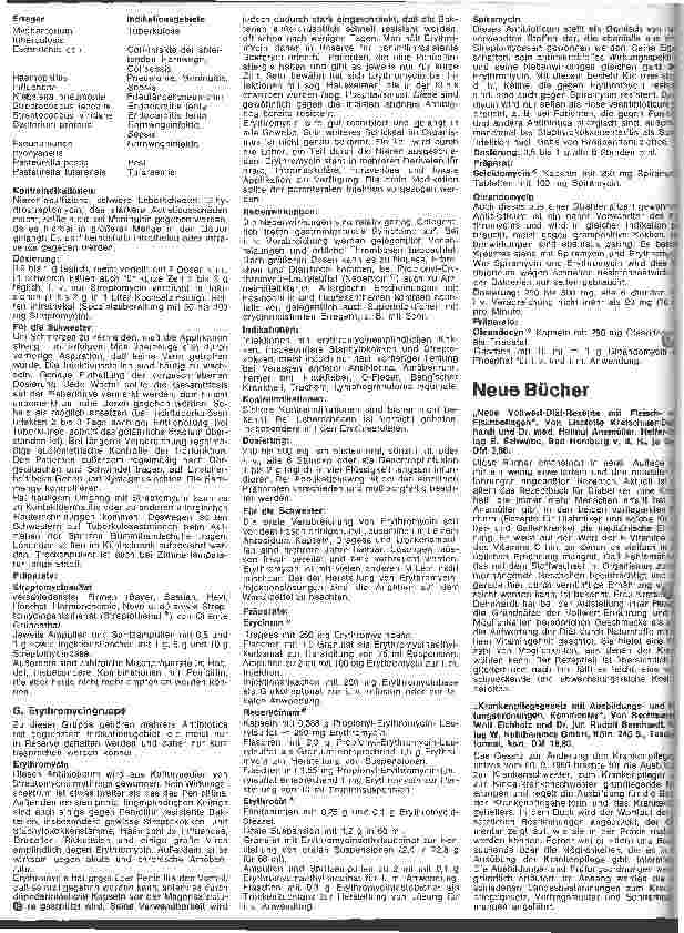 Vorschauseite 3: Kleine Arzneimittelkunde für die Schwester 18. Folge: Antibiotica und Chemotherapeutica (Fortsetzung)