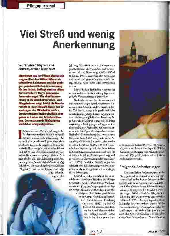 Vorschauseite 1: Viel Streß und wenig Anerkennung