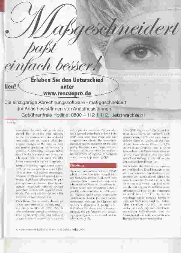 Vorschauseite 2: Einfluss der Anästhesie auf die Entstehung von CPSP nach einer Karpaltunneloperation