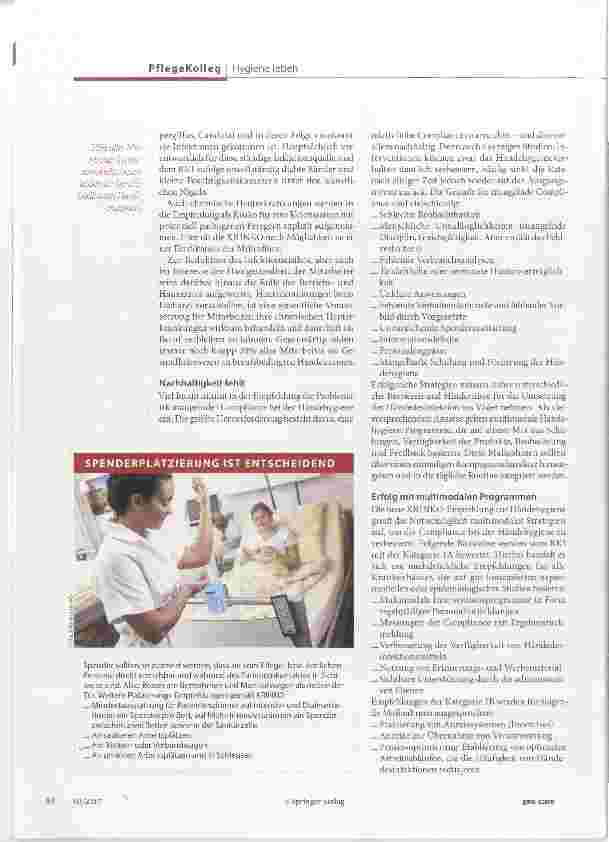 Vorschauseite 3: Neue KRINKO-Empfehlung Händehygiene: Jeder Moment zählt