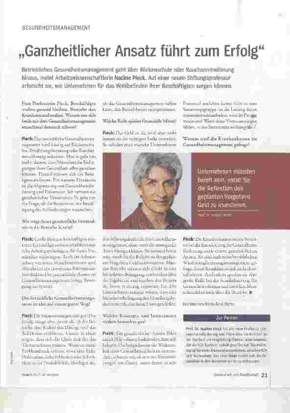 Vorschauseite 1: Ganzheitlicher Ansatz führt zum Erfolg