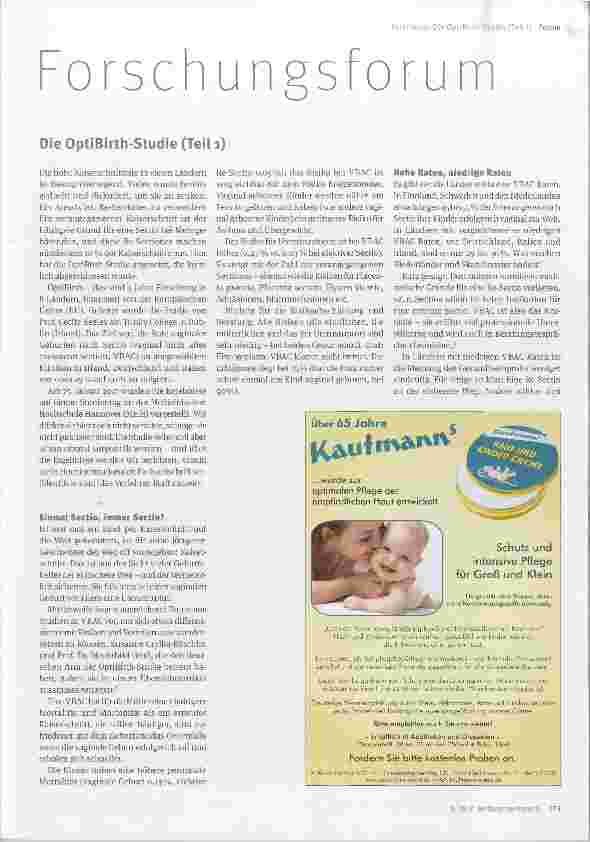 Vorschauseite 1: Die OptiBirth-Studie (Teil 1)