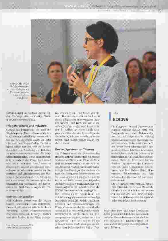 Vorschauseite 2: 16. European Doctoral Conference in Nursing Science Doktorierende im internationalen Austausch