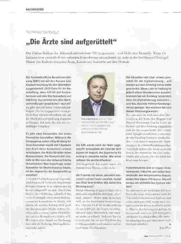 Vorschauseite 1: „Die Arzte sind aufgerüttelt“