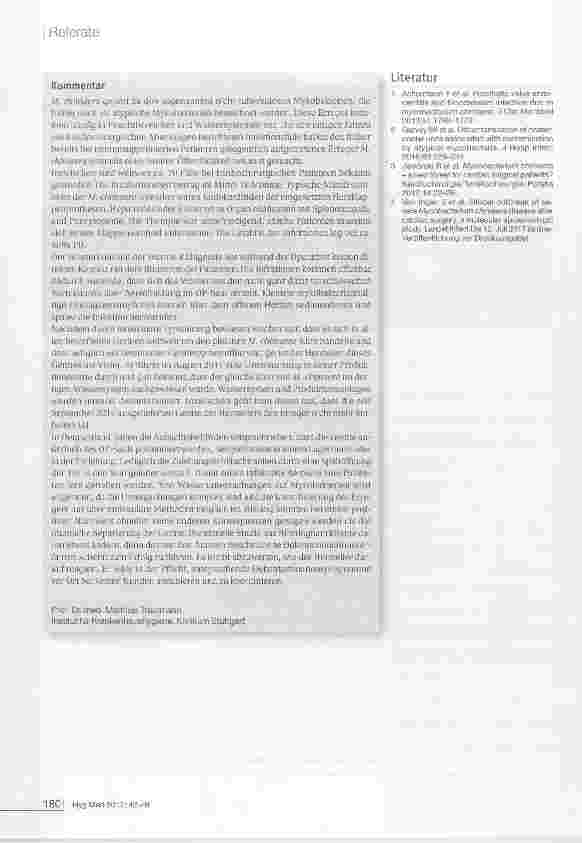 Vorschauseite 3: Mycobacterium chimaera in kardiochirurgischen Wärme-Kühlgeräten: Dekontamination mit Peressigsäure