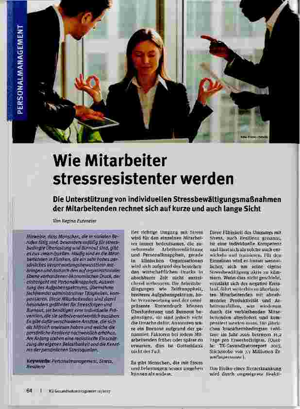 Vorschauseite 1: Wie Mitarbeiter stressresistenter werden