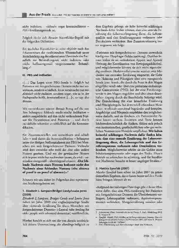 Vorschauseite 3: PEG bei Menschen mit Demenz ein rechtliches Problem?