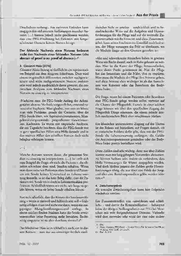 Vorschauseite 4: PEG bei Menschen mit Demenz ein rechtliches Problem?