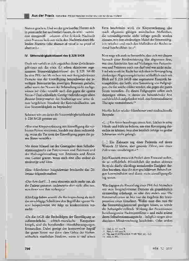 Vorschauseite 5: PEG bei Menschen mit Demenz ein rechtliches Problem?