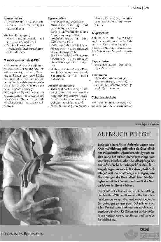 Vorschauseite 2: Kleidung und Schutzausrüstung in der Pflege bei MRSA