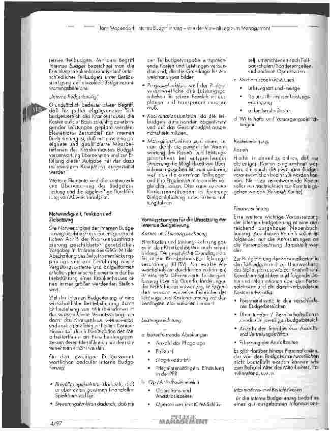 Vorschauseite 3: Interne Budgetierung Von der Verwaltung zum Management
