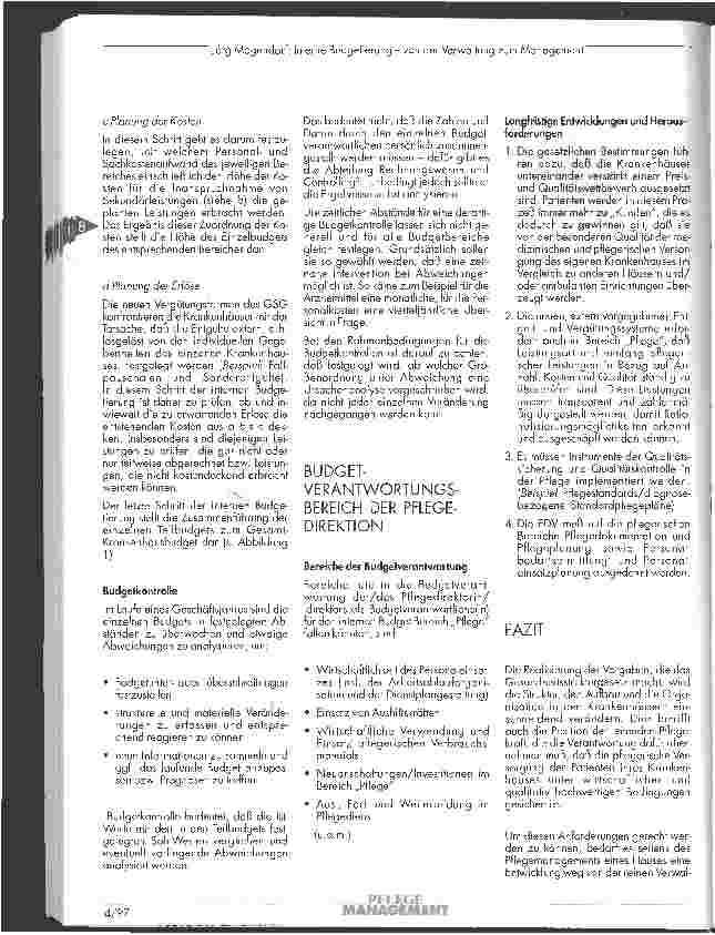 Vorschauseite 5: Interne Budgetierung Von der Verwaltung zum Management