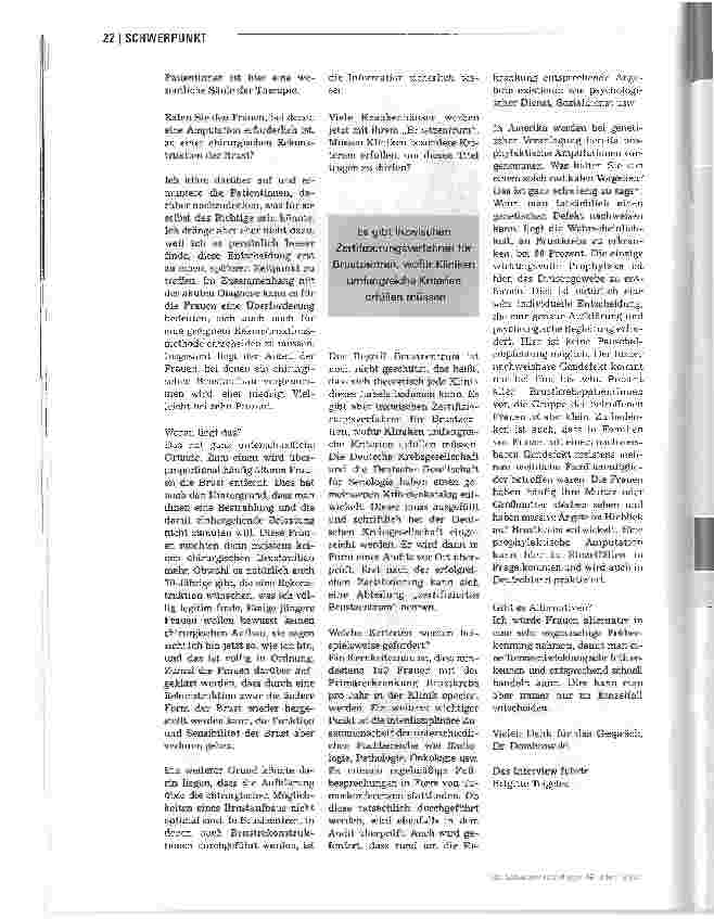 Vorschauseite 3: Gute Informationen sind eine wesentliche Säule der Therapie
