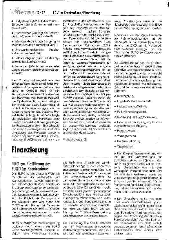 Vorschauseite 3: EDV im Krankenhaus