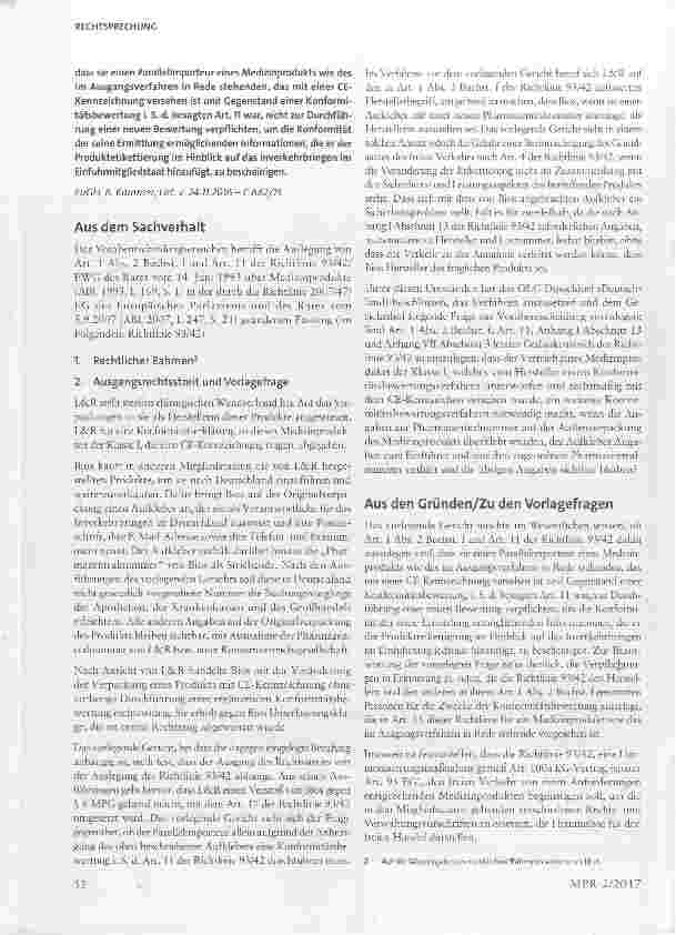 Vorschauseite 2: Notwendigkeit eines erneuten Konformitätsbewertungsverfahrens durch den Parallelimporteur eines Medizinprodukts