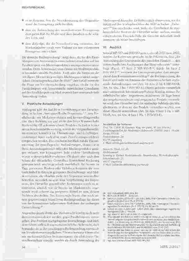 Vorschauseite 6: Notwendigkeit eines erneuten Konformitätsbewertungsverfahrens durch den Parallelimporteur eines Medizinprodukts