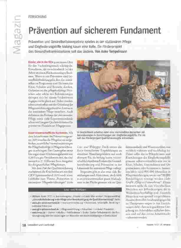 Vorschauseite 1: Prävention auf sicherem Fundament