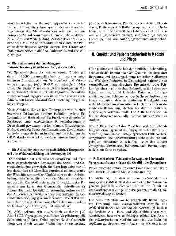 Vorschauseite 2: Souveräne Patienten als Partner im Gesundheitswesen