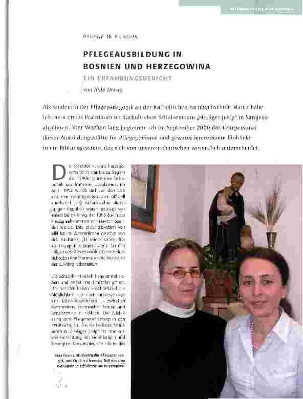 Vorschauseite 1: PFLEGEAUSBILDUNG IN BOSNIEN UND HERZEGOWINA