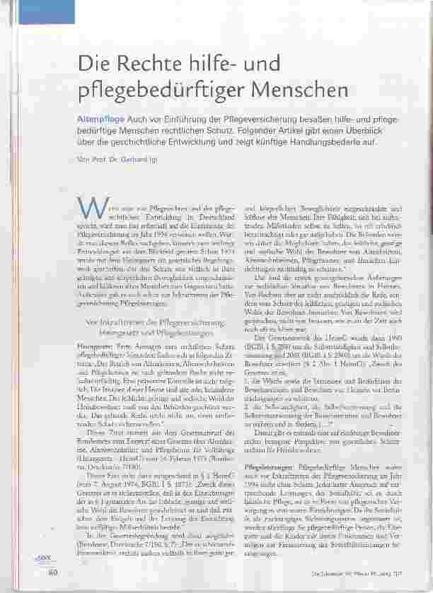 Vorschauseite 1: Die Rechte hilfeund pflegebedürftiger Menschen