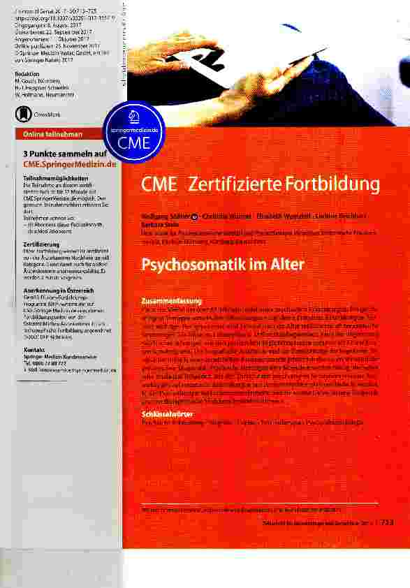 Vorschauseite 1: Psychosomatik im Alter