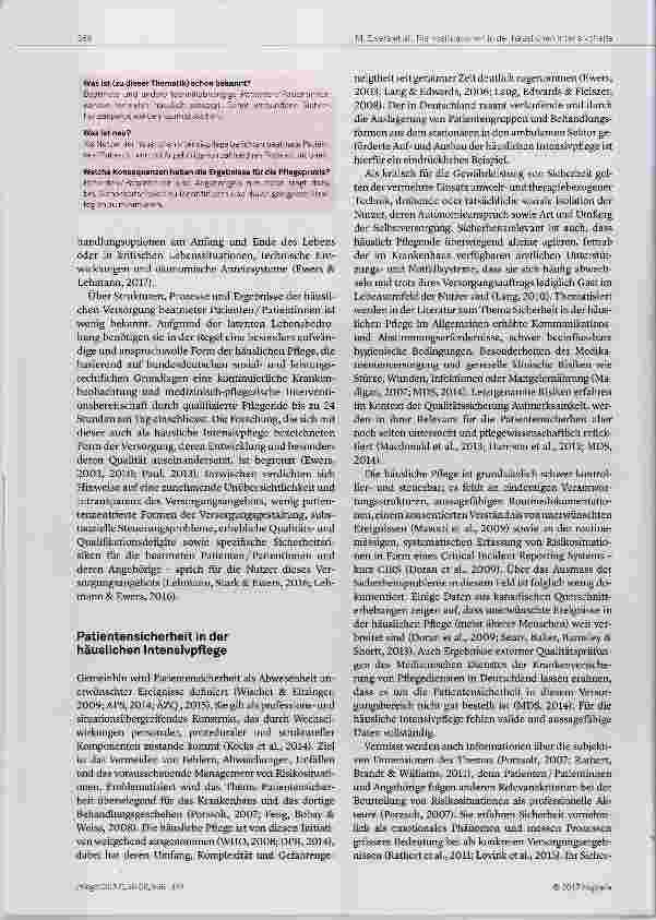 Vorschauseite 2: Alles sicher? Risikosituationen in der häuslichen Intensivpflege aus Sicht beatmeter Patienten und ihrer Angehörigen