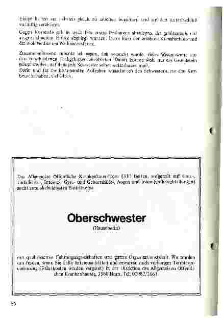 Vorschauseite 4: Bericht über den 3. Sonderausbildungskurs für den sozialmedizinischen Pflegedienst