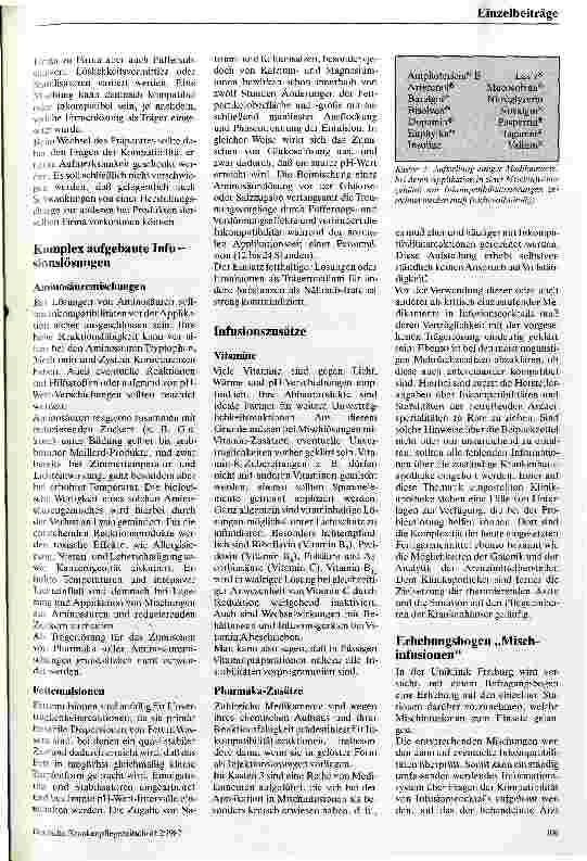 Vorschauseite 5: Infusionscocktails Die Zumischung von Medikamenten zu Infusionslösungen