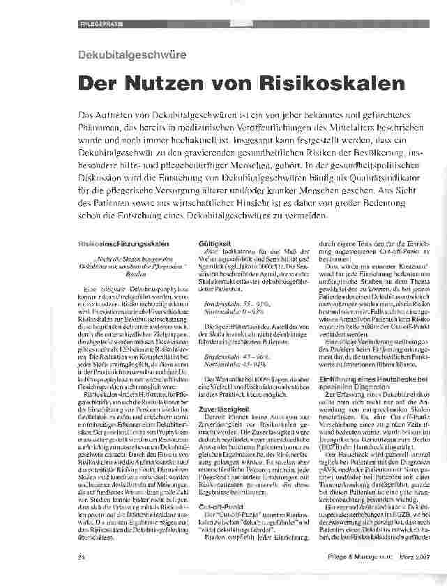 Vorschauseite 1: Der Nutzen von Risikoskalen