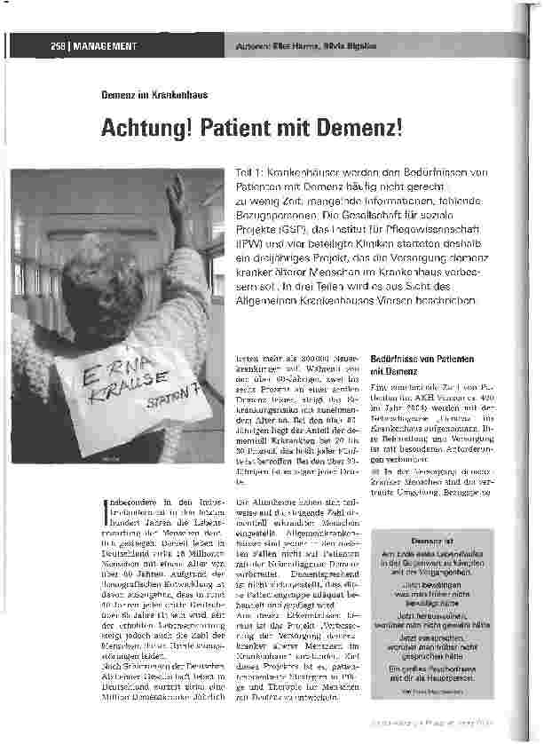 Vorschauseite 1: Achtung! Patient mit Demenz!