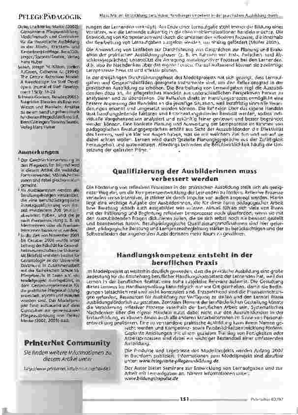 Vorschauseite 3: Entwicklung beruflicher Handlungskompetenz in derpraktischen Ausbildung durch den Einsatz von Lernaufgaben