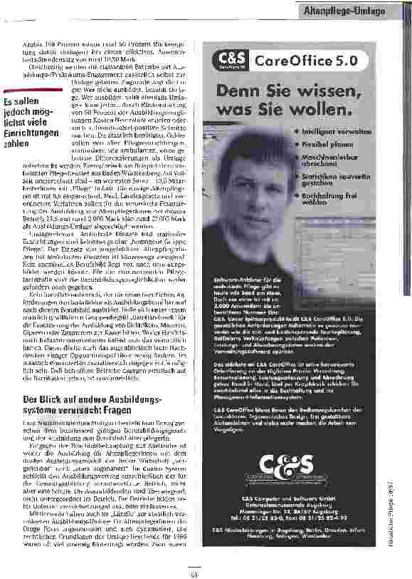 Vorschauseite 4: Klamme Kassen machen mobil Die Altenpflege-Umlage in der Diskussion