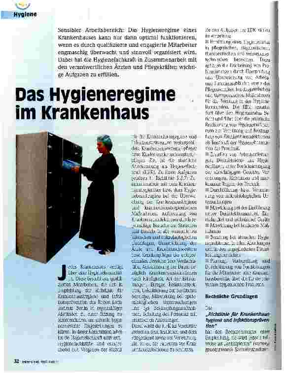 Vorschauseite 1: Das Hygieneregime im Krankenhaus