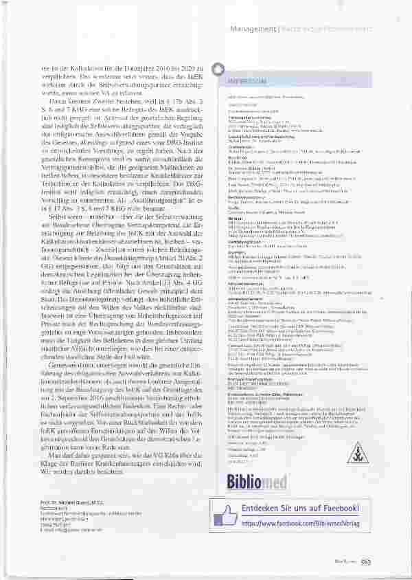 Vorschauseite 4: Teilnahme an InEK-Kalkulation Zweifel am Beleihungsakt des „DRG-Instituts“