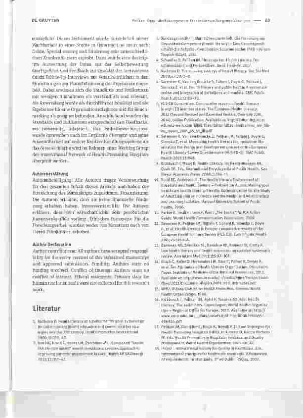 Vorschauseite 4: Gesundheitskompetente KrankenbehandlungseinrichtungenHealth literate health care organizations