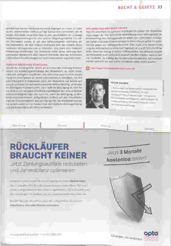 Vorschauseite 2: Kündigung wegen Tätigkeit bei einer Konkurrenzfirma