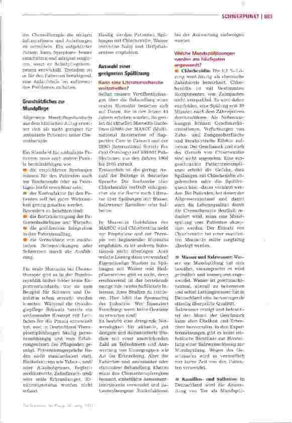 Vorschauseite 2: Mit intakter Mundschleimhaut durch die Therapie