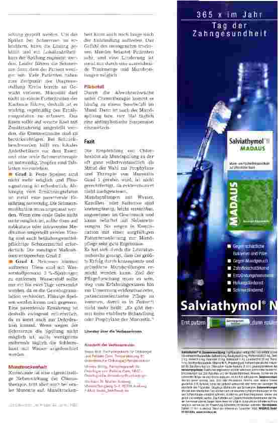Vorschauseite 4: Mit intakter Mundschleimhaut durch die Therapie