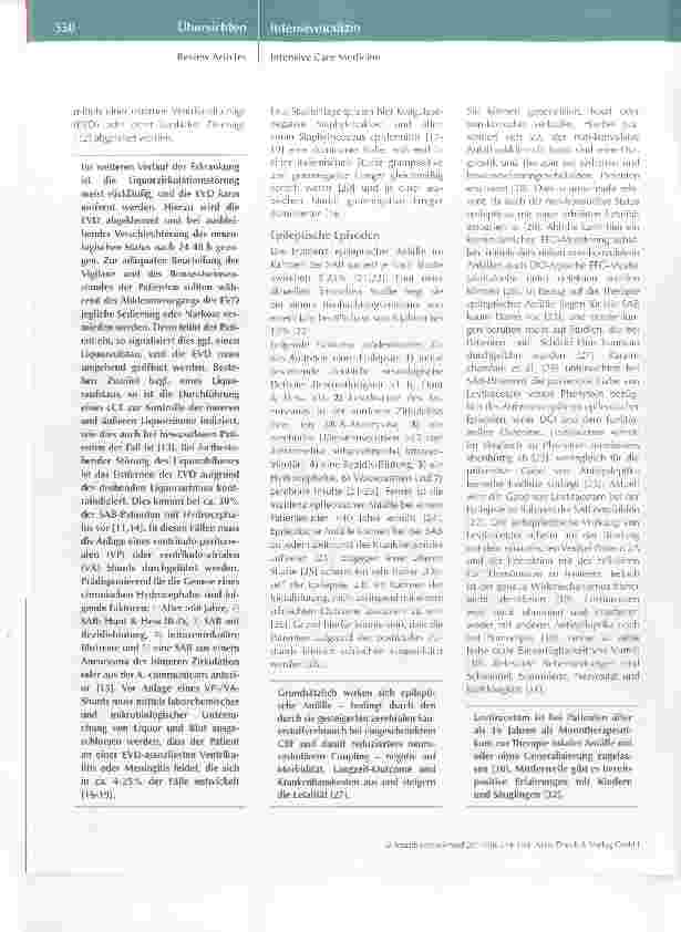 Vorschauseite 2: Die aneurysmatisch bedingte Subarachnoidalblutung: Update