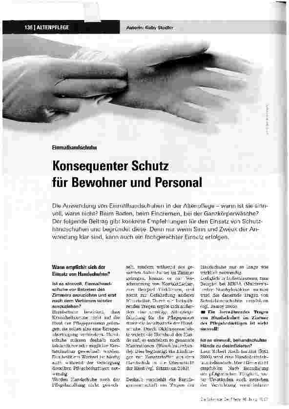 Vorschauseite 1: Konsequenter Schutz für Bewohner und Personal