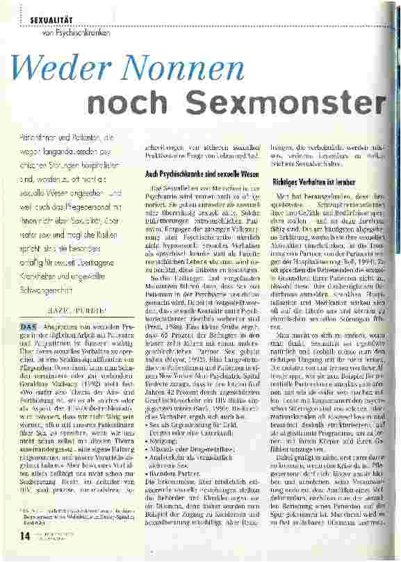 Vorschauseite 1: Weder Nonnen noch Sexmonster