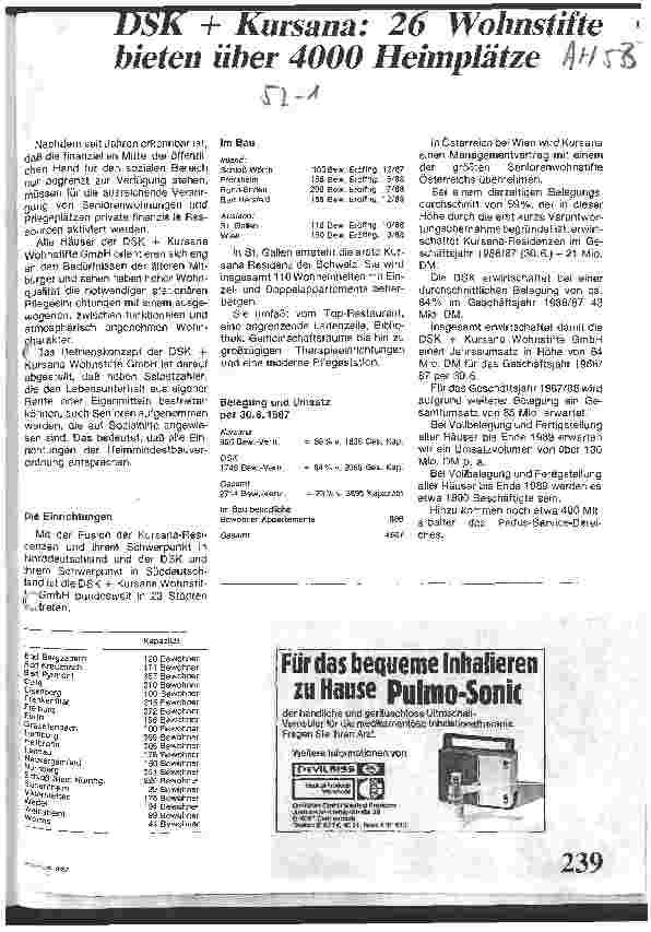 Vorschauseite 1: DSK + Kursana: 26 Wohnstifte bieten über 4000 Heimplätze
