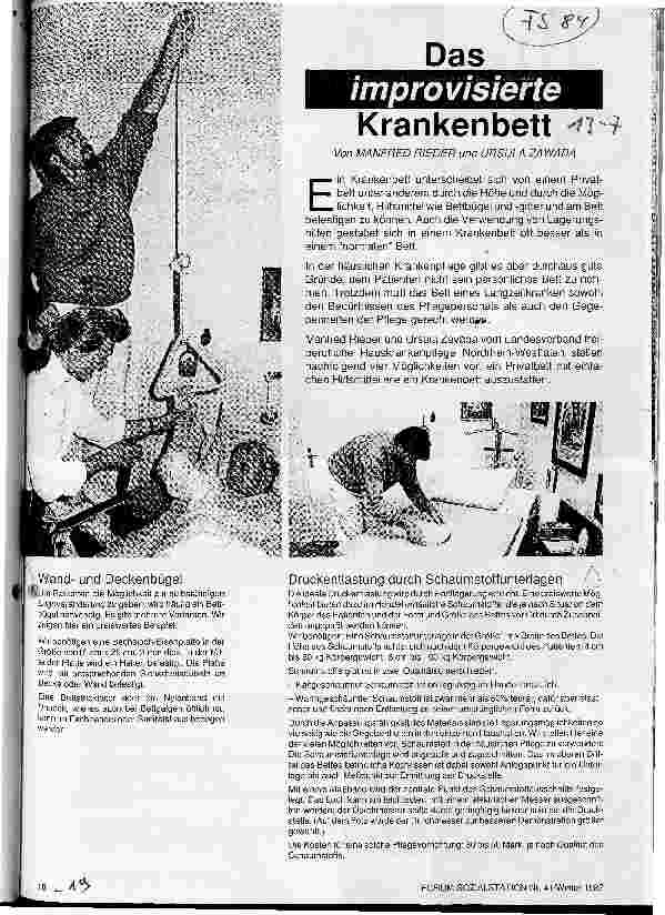 Vorschauseite 1: Das improvisierte Krankenbett