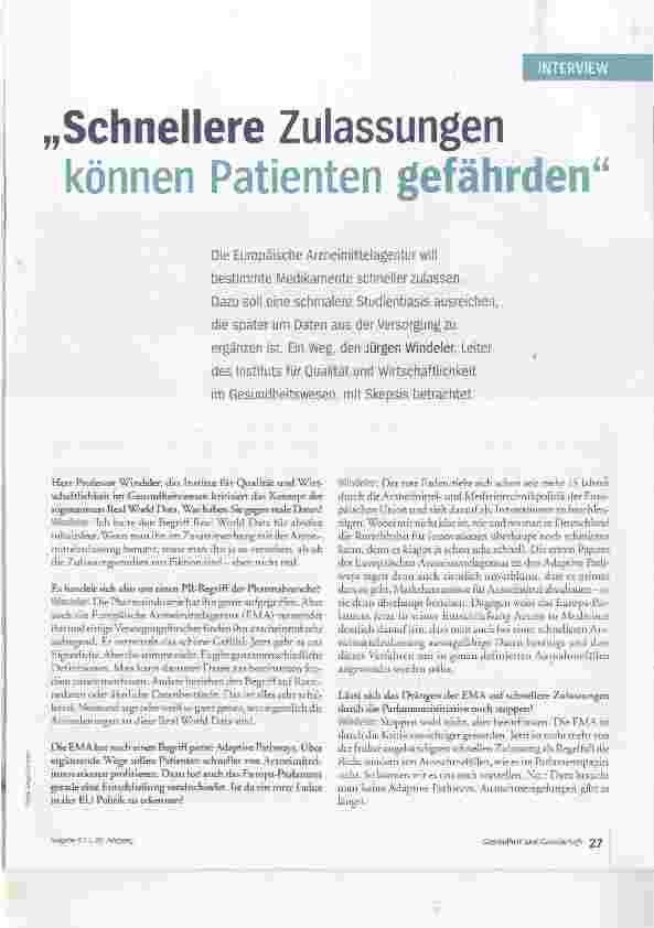 Vorschauseite 2: Schnellere Zulassungen können Patienten gefährden