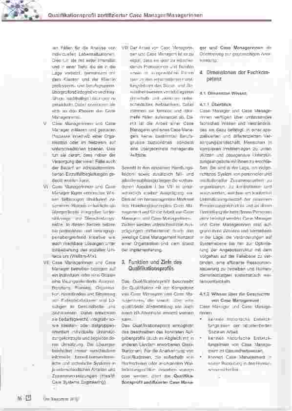 Vorschauseite 3: Qualifikationsprofil zertifizierter Case Manager und Case Managerinnen (DGCC)