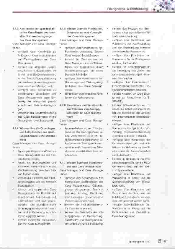 Vorschauseite 4: Qualifikationsprofil zertifizierter Case Manager und Case Managerinnen (DGCC)