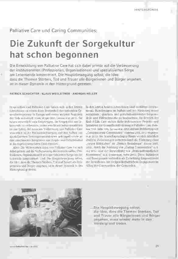Vorschauseite 1: Die Zukunft der Sorgekultur hat schon begonnen