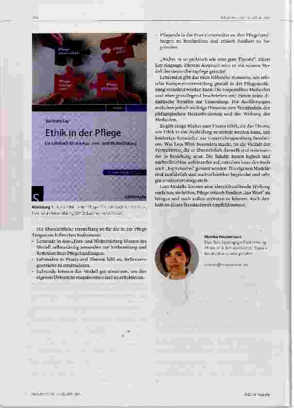 Vorschauseite 2: Buchrezension: Ethik in der Pflege Ein Lehrbuch für die Aus-, Fortund Weiterbildung