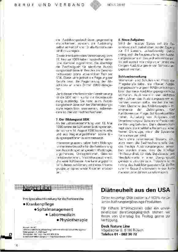 Vorschauseite 3: Die Entwicklung der Berufsausbildung im Gesundheitswesen von 1976 - 1996